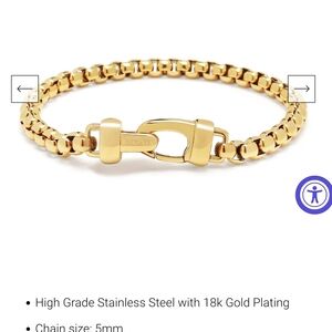 Nialaya 5mm Gold Plated Stainless Steel Box Chain Bracelet